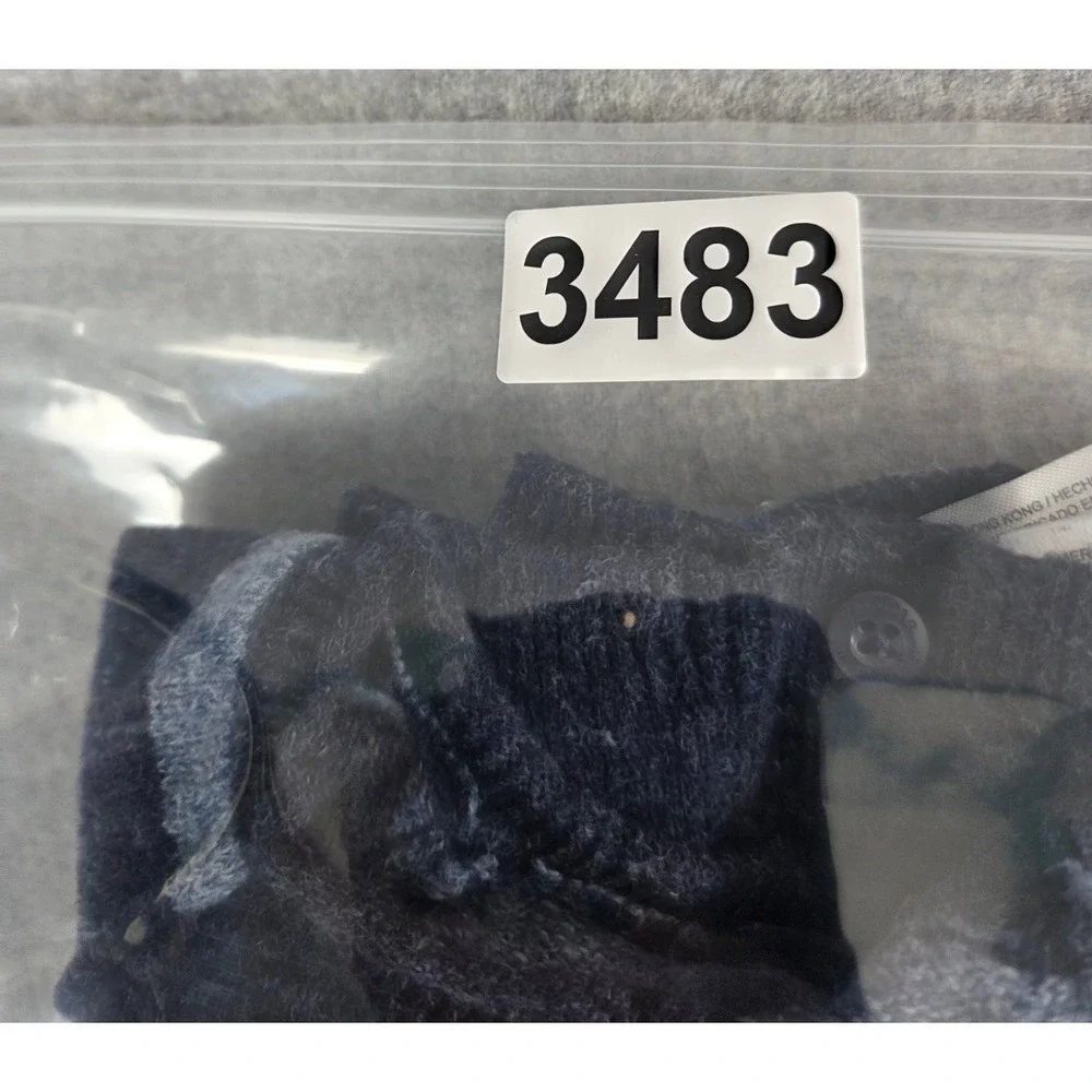 GAP Baby Footless One Piece‎ 6-12 Mos Stretch Navy Heather Teddy Bear Logo Cozy